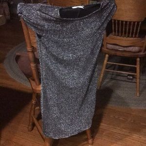 Cute black shimmering dress.